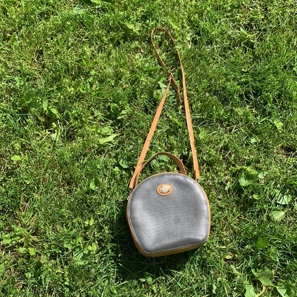 Mark Cross crossbody vintage tan gray